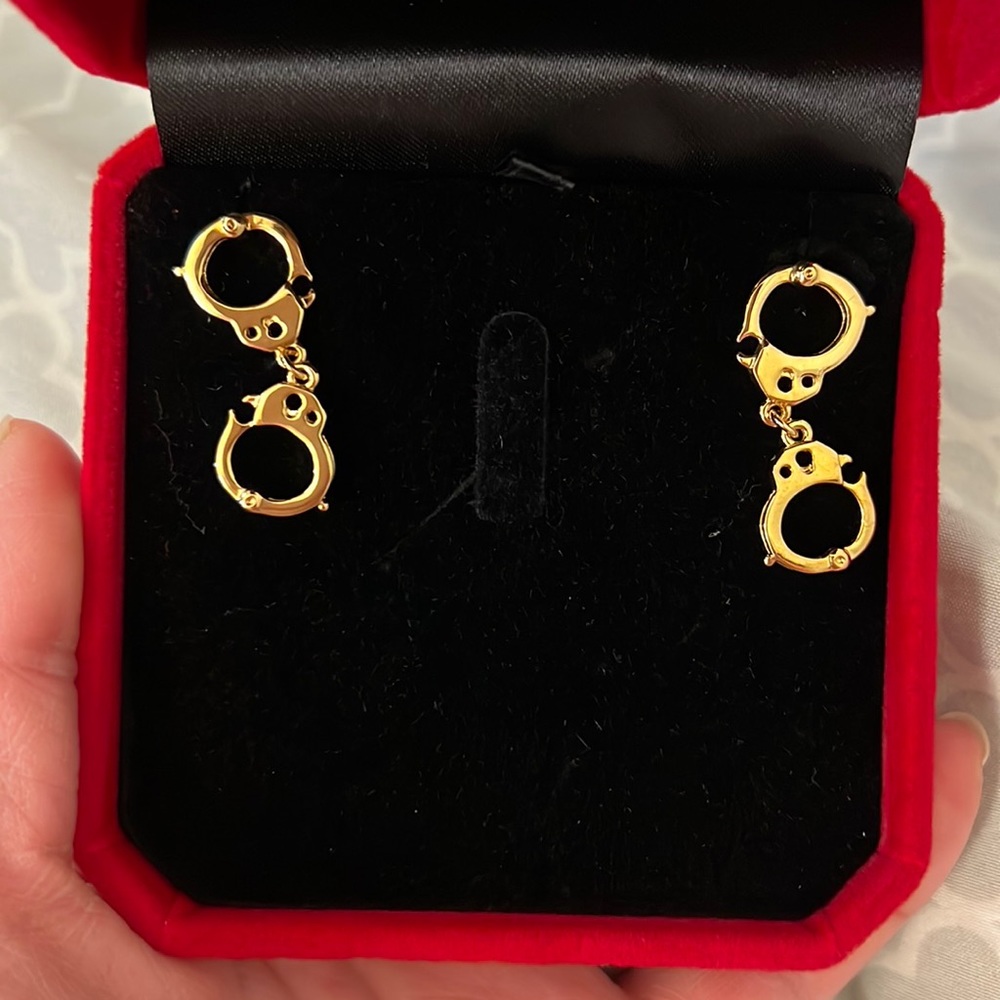 Hand cuff earrings